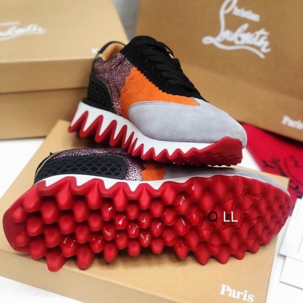 Christian Louboutin Baskets Femme Loubishark Cuir suédé Multicolore – Image 3