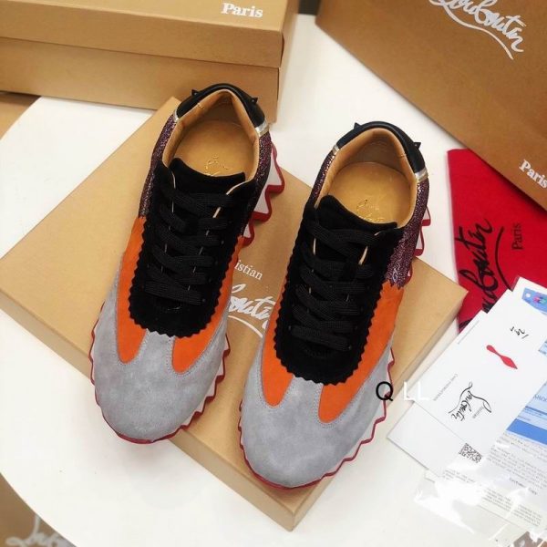 Christian Louboutin Baskets Femme Loubishark Cuir suédé Multicolore – Image 4