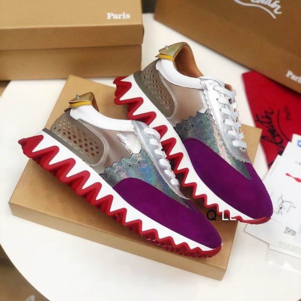 Christian Louboutin Baskets Femme Loubishark Cuir et PVC Multicolore – Image 2