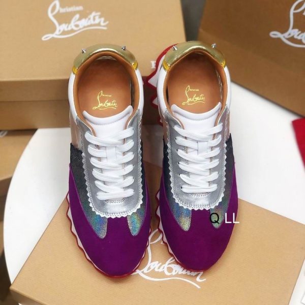 Christian Louboutin Baskets Femme Loubishark Cuir et PVC Multicolore – Image 4