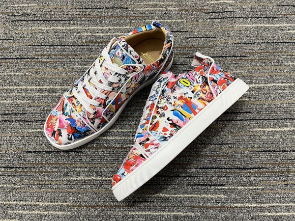Christian Louboutin Baskets Femme Louis Junior Orlato Oh Xtian Cuir de veau Multi