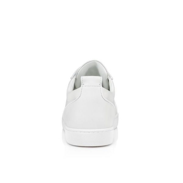 Christian Louboutin Louis Junior P Pik Pik Strass Baskets Femme en Cuir de Veau Blanc – Image 3