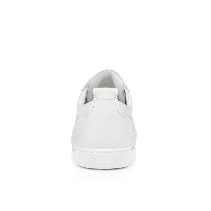 Christian Louboutin Louis Junior P Pik Pik Strass Baskets Femme en Cuir de Veau Blanc – Image 3