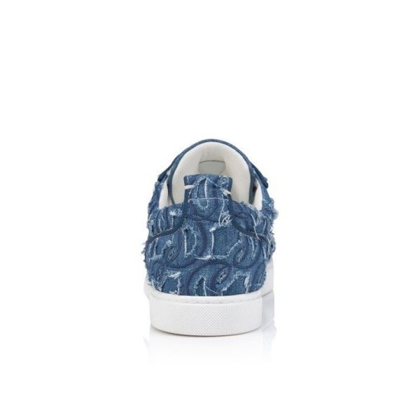Christian Louboutin Baskets Femme Louis Junior Denim Brodé Louboutin – Image 3