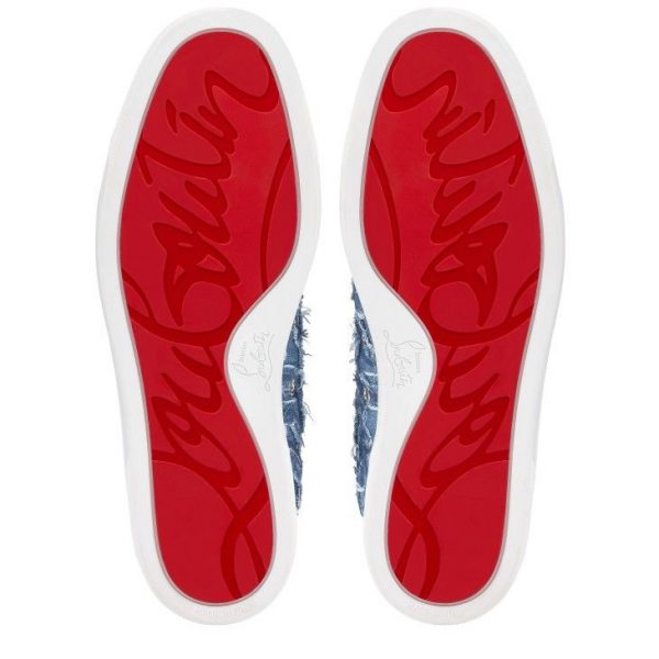 Christian Louboutin Baskets Femme Louis Junior Denim Brodé Louboutin – Image 5