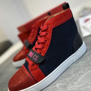 Christian Louboutin Baskets Louis Orlato Vs Flat Trico Noir Rouge