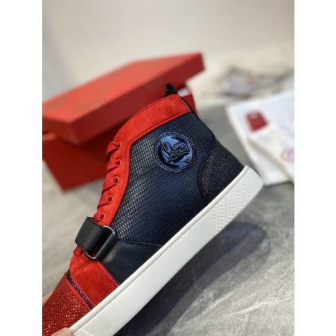 Christian Louboutin Baskets Louis Orlato Vs Flat Trico Noir Rouge – Image 4