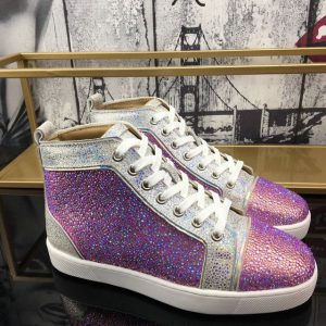Christian Louboutin Baskets Hautes Louis Strass Strass Ornements Multicolore