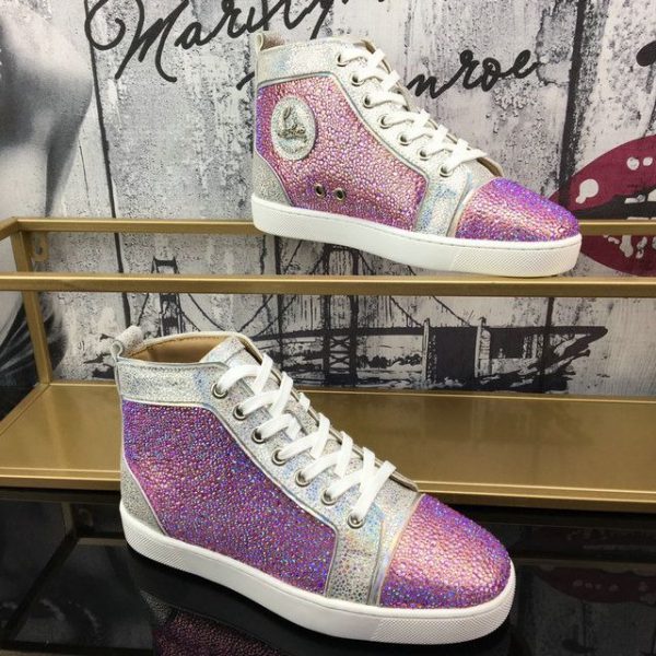 Christian Louboutin Baskets Hautes Louis Strass Strass Ornements Multicolore – Image 2