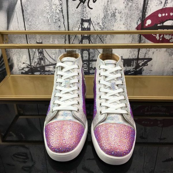 Christian Louboutin Baskets Hautes Louis Strass Strass Ornements Multicolore – Image 4