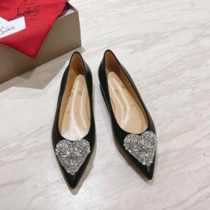 Christian Louboutin Love Kate Ballerines en Cuir Nappa Noir