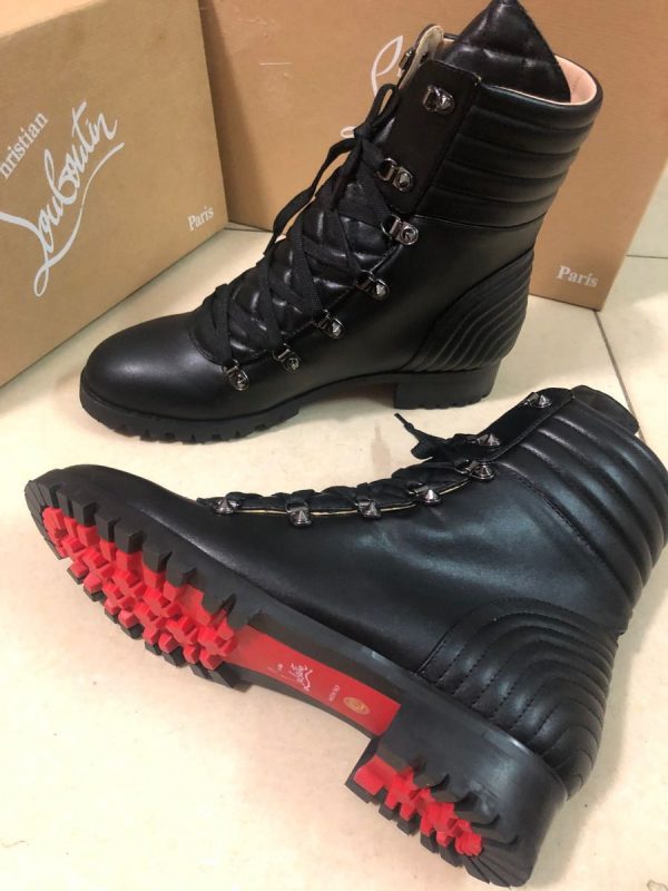 Christian Louboutin Mad Flat Bottines Cuir Noir – Image 2