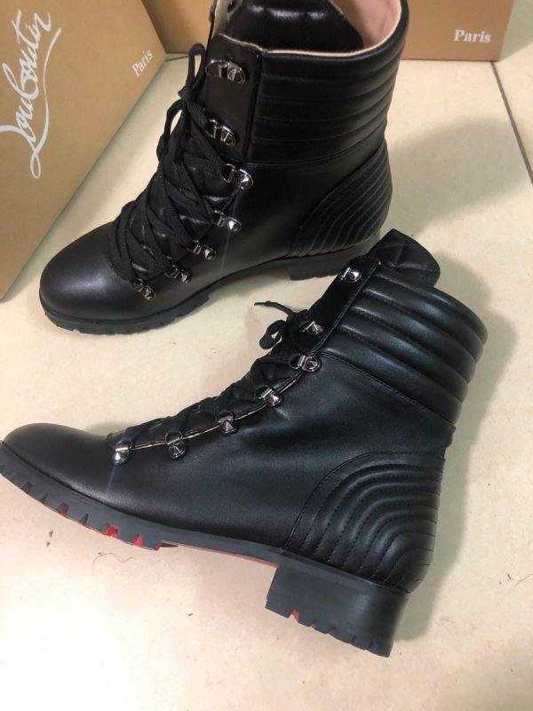 Christian Louboutin Mad Flat Bottines Cuir Noir – Image 3
