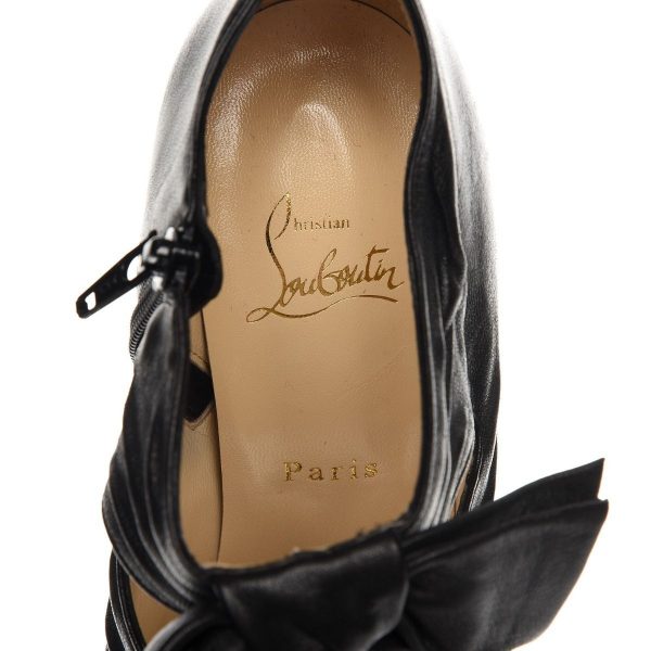 Christian Louboutin Madame Butterfly bottines à plateforme 150 mm avec nœud en cuir nappa noir – Image 5