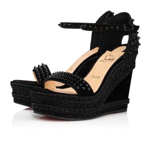 Christian Louboutin Madmonica Sandales 120mm Veau Velours Daim Noir