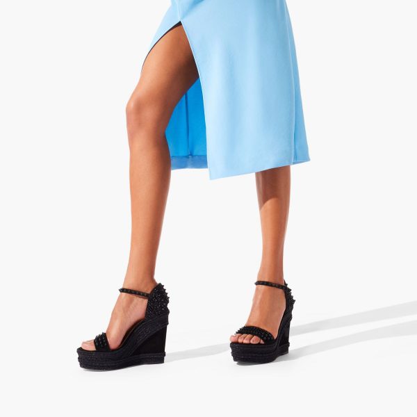 Christian Louboutin Madmonica Sandales 120mm Veau Velours Daim Noir – Image 4