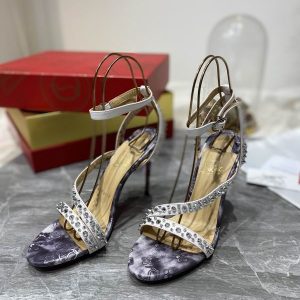 Christian Louboutin Mafaldina Spikes Sandales 100mm Cuir Nappa Multicolore