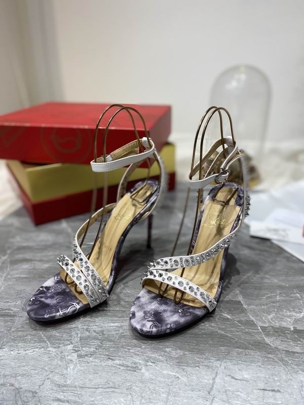 Christian Louboutin Mafaldina Spikes Sandales 100mm Cuir Nappa Multicolore
