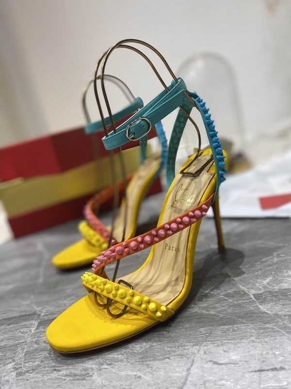 Christian Louboutin Mafaldina Spikes Sandales 100mm Cuir Nappa Multicolore
