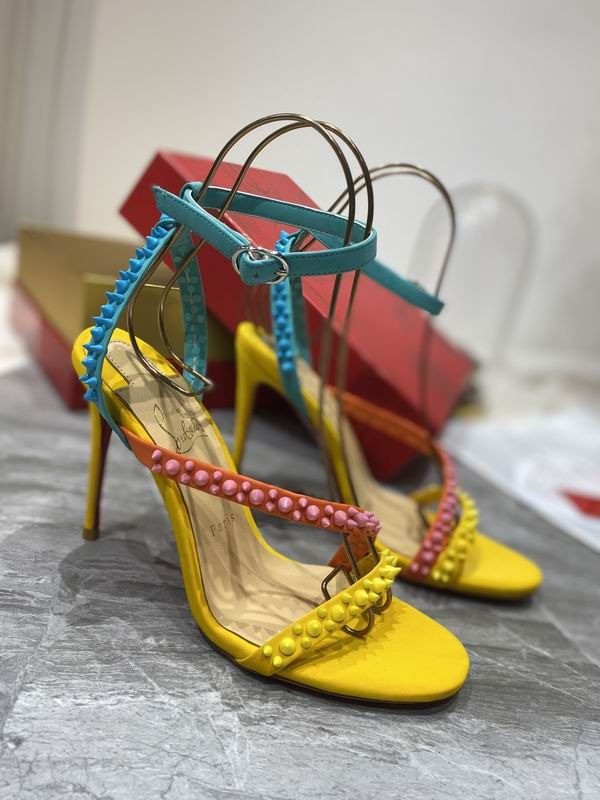 Christian Louboutin Mafaldina Spikes Sandales 100mm Cuir Nappa Multicolore – Image 2