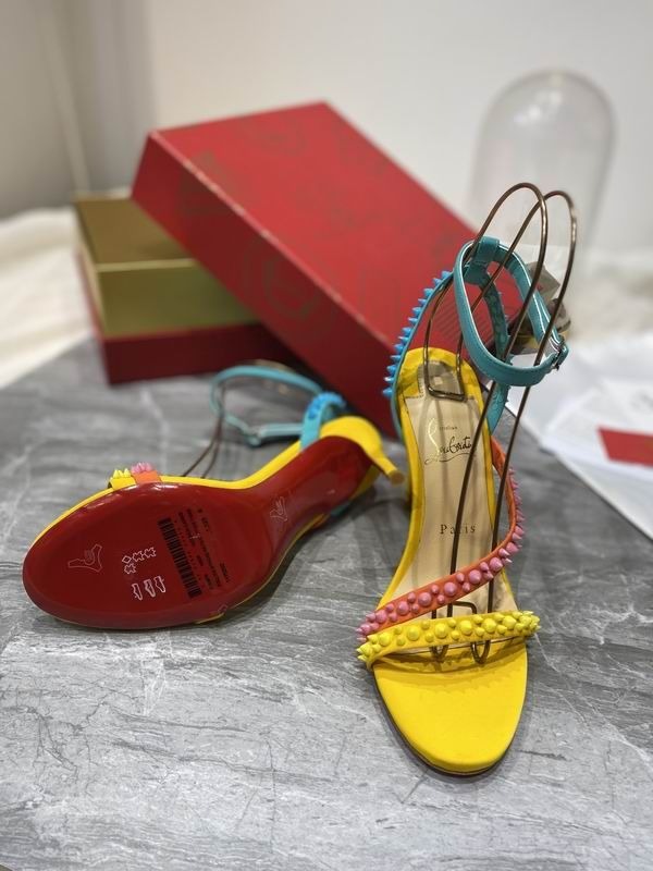 Christian Louboutin Mafaldina Spikes Sandales 100mm Cuir Nappa Multicolore – Image 3
