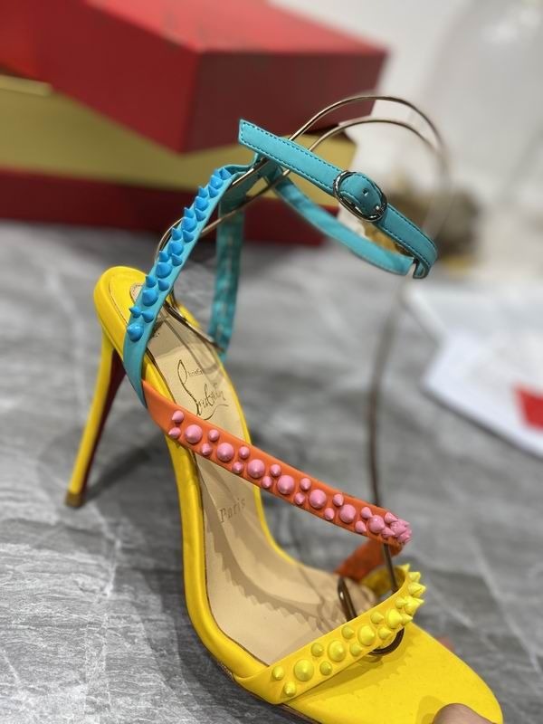 Christian Louboutin Mafaldina Spikes Sandales 100mm Cuir Nappa Multicolore – Image 4