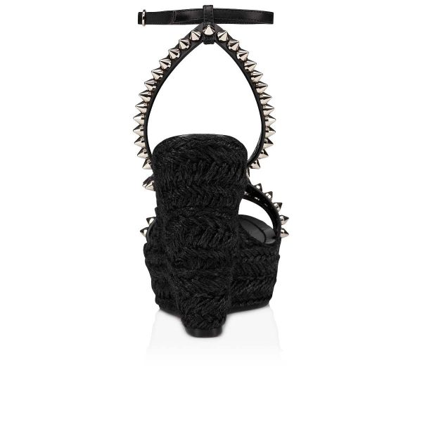 Christian Louboutin Malfadina Zeppa Sandales 120mm Cuir de veau Noir – Image 2