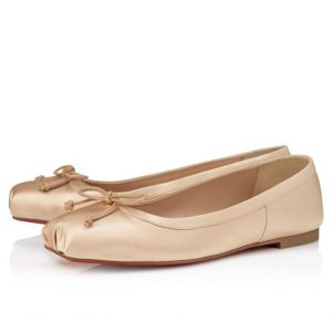 Christian Louboutin Mamadrague Ballerines en Satin Crêpe Blush
