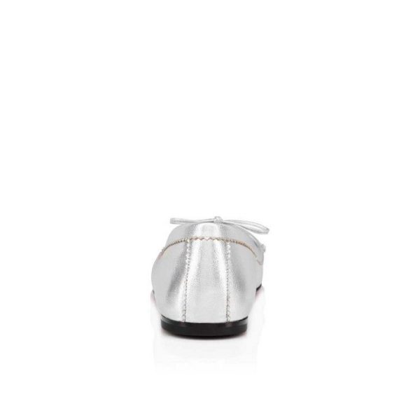 Christian Louboutin Ballerines Mamadrague en cuir nappa argent – Image 3