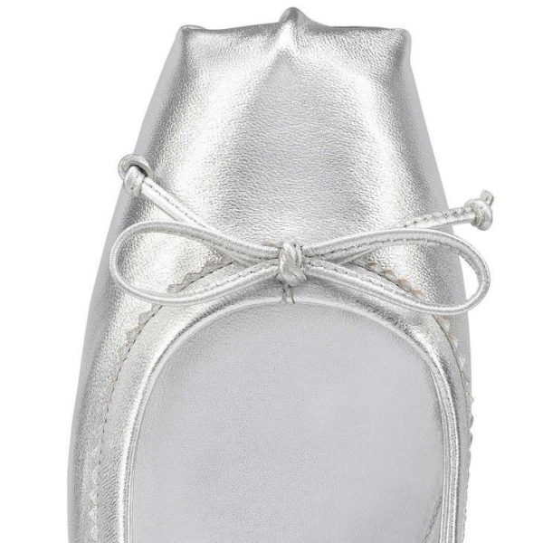 Christian Louboutin Ballerines Mamadrague en cuir nappa argent – Image 4