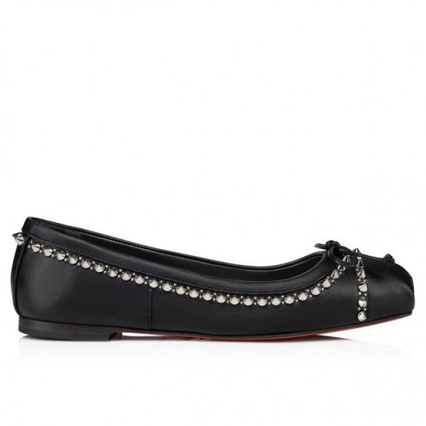 Christian Louboutin Ballerines Mamadrague Spikes en cuir nappa et clous noir – Image 2