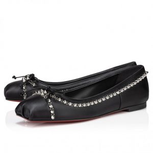 Christian Louboutin Ballerines Mamadrague Spikes en cuir nappa et clous noir