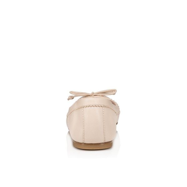 Christian Louboutin Ballerines Mamadrague à bout carré en cuir nappa couleur leche – Image 3