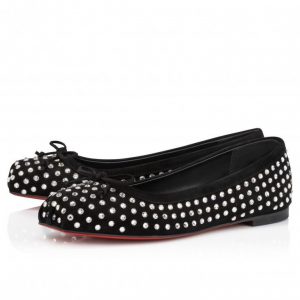 Christian Louboutin Ballerines Mamadrague Strass Boum en veau velours et strass boom noir