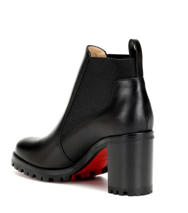 Christian Louboutin Marchacroche 70 Bottines en Cuir Noir – Image 2