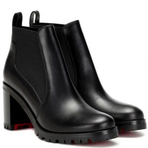 Christian Louboutin Marchacroche 70 Bottines en Cuir Noir