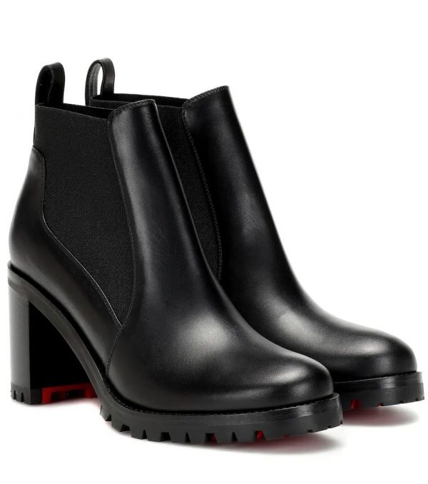 Christian Louboutin Marchacroche 70 Bottines en Cuir Noir