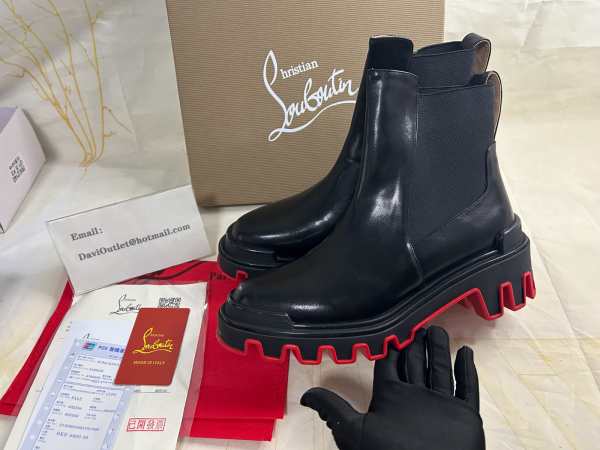Christian Louboutin Marchacroche Dune Bottines Cuir Noir