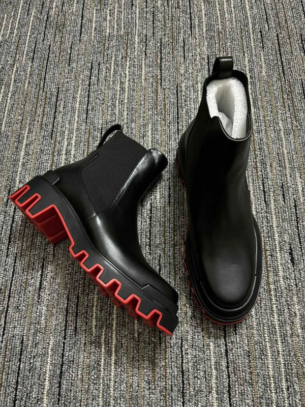 Christian Louboutin Marchacroche Dune Bottines Cuir Noir – Image 2