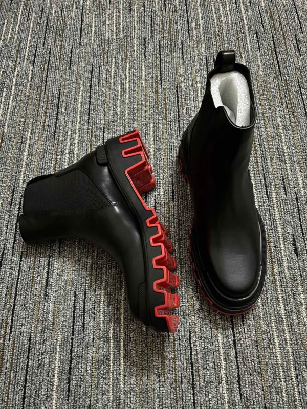 Christian Louboutin Marchacroche Dune Bottines Cuir Noir – Image 3