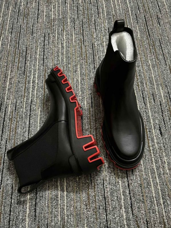 Christian Louboutin Marchacroche Dune Bottines Cuir Noir – Image 4