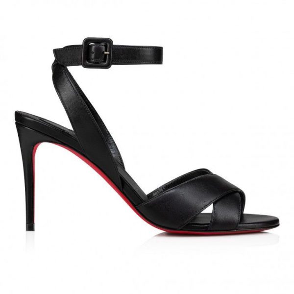 Christian Louboutin Mariza 85 Mm Sandales en Cuir Nappa Noir – Image 2