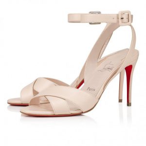 Christian Louboutin Mariza 85 Mm Sandales en Cuir Nappa Leche