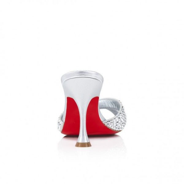 Christian Louboutin Mariza Is Back Strass 85 mm Mules Sandales Argent – Image 4