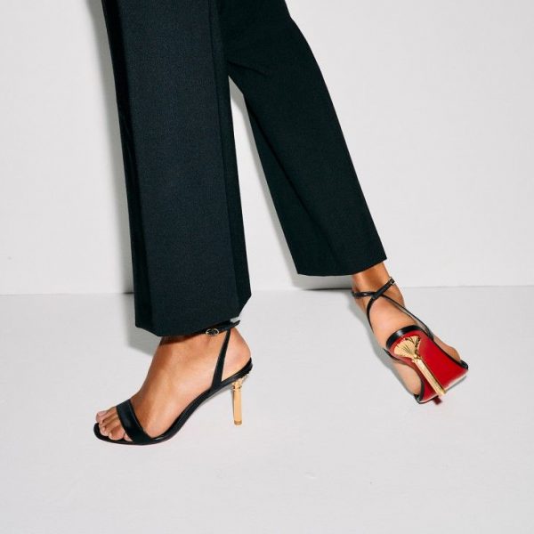 Christian Louboutin Mascasandal 85 Mm Sandales en Cuir Noir – Image 5
