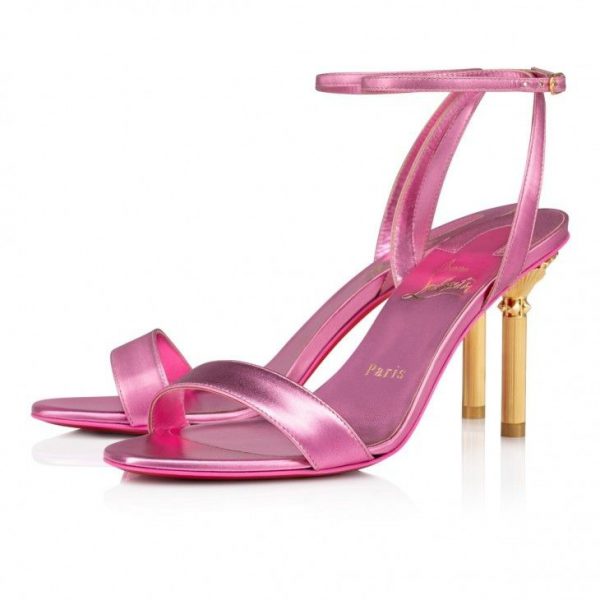 Christian Louboutin Mascasandal 85 Mm Sandales en Cuir Iridescent Glam