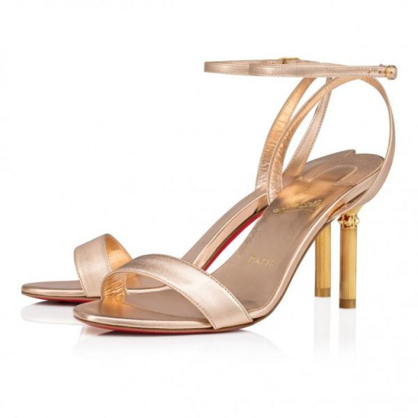 Christian Louboutin Mascasandal 85 Mm Sandales en Cuir Iridescent Leche