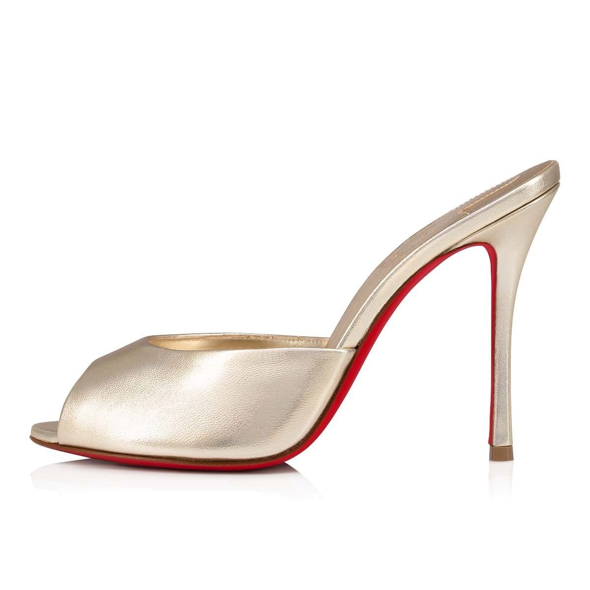 Christian Louboutin Me Dolly 100 mm Mules Cuir Specchio Sahara – Image 3