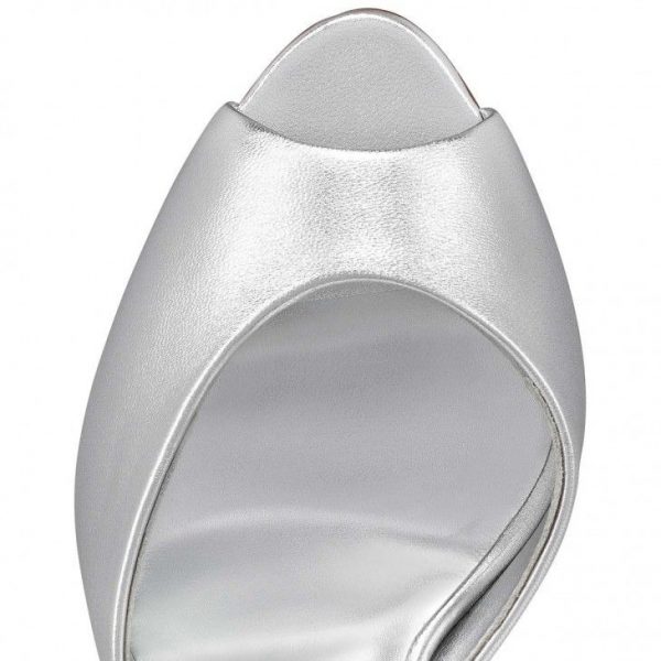 Christian Louboutin Me Dolly 100 Mm Mules Cuir Nappa Argent – Image 4