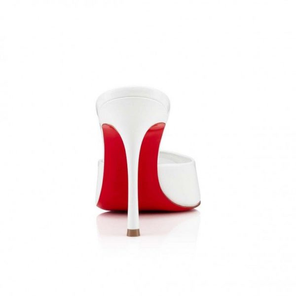 Christian Louboutin Me Dolly 100 Mm Mules Cuir de veau Vernis Bianco – Image 3